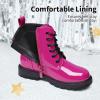 image:imageDREAM PAIRS Boys Girls Side Zipper Combat Ankle BootsToddlerLittle KidRoseRed