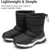 image:imageDREAM PAIRS Boys Girls Snow Boots Lightweight Slip Resistant Mid Calf Winter Shoes for LittleBig KidBlack