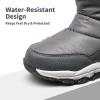 image:imageDREAM PAIRS Boys Girls Snow Boots Lightweight Slip Resistant Mid Calf Winter Shoes for LittleBig KidDark Gray