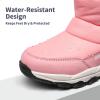 image:imageDREAM PAIRS Boys Girls Snow Boots Lightweight Slip Resistant Mid Calf Winter Shoes for LittleBig KidPink