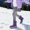image:imageDREAM PAIRS Boys Girls Snow Boots Lightweight Slip Resistant Mid Calf Winter Shoes for LittleBig KidPurple