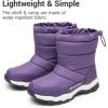 image:imageDREAM PAIRS Boys Girls Snow Boots Lightweight Slip Resistant Mid Calf Winter Shoes for LittleBig KidPurple