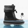 image:imageDREAM PAIRS Boys Girls Snow Boots WaterResistant Outdoor Warm Cozy AntiSlip Mid Calf Faux Fur Lining Insulated Winter Shoes for LittleBig KidsBlack