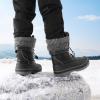 image:imageDREAM PAIRS Boys Girls Snow Boots WaterResistant Outdoor Warm Cozy AntiSlip Mid Calf Faux Fur Lining Insulated Winter Shoes for LittleBig KidsBlack