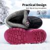 image:imageDREAM PAIRS Boys Girls Snow Boots WaterResistant Outdoor Warm Cozy AntiSlip Mid Calf Faux Fur Lining Insulated Winter Shoes for LittleBig KidsBlackFuxia