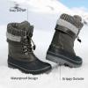 image:imageDREAM PAIRS Boys Girls Snow Boots WaterResistant Outdoor Warm Cozy AntiSlip Mid Calf Faux Fur Lining Insulated Winter Shoes for LittleBig KidsBlackGrey