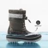 image:imageDREAM PAIRS Boys Girls Snow Boots WaterResistant Outdoor Warm Cozy AntiSlip Mid Calf Faux Fur Lining Insulated Winter Shoes for LittleBig KidsBlackGrey