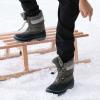 image:imageDREAM PAIRS Boys Girls Snow Boots WaterResistant Outdoor Warm Cozy AntiSlip Mid Calf Faux Fur Lining Insulated Winter Shoes for LittleBig KidsBlackGrey