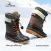 image:imageDREAM PAIRS Boys Girls Snow Boots WaterResistant Outdoor Warm Cozy AntiSlip Mid Calf Faux Fur Lining Insulated Winter Shoes for LittleBig KidsBrown