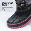 image:imageDREAM PAIRS Boys Girls Snow Boots WaterResistant Outdoor Warm Cozy AntiSlip Mid Calf Faux Fur Lining Insulated Winter Shoes for LittleBig KidsGreyFuchsia