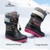 image:imageDREAM PAIRS Boys Girls Snow Boots WaterResistant Outdoor Warm Cozy AntiSlip Mid Calf Faux Fur Lining Insulated Winter Shoes for LittleBig KidsGreyFuchsia