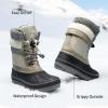 image:imageDREAM PAIRS Boys Girls Snow Boots WaterResistant Outdoor Warm Cozy AntiSlip Mid Calf Faux Fur Lining Insulated Winter Shoes for LittleBig KidsLt Grey
