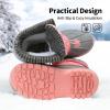 image:imageDREAM PAIRS Boys Girls Snow Boots WaterResistant Outdoor Warm Cozy AntiSlip Mid Calf Faux Fur Lining Insulated Winter Shoes for LittleBig KidsPink