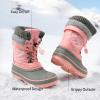 image:imageDREAM PAIRS Boys Girls Snow Boots WaterResistant Outdoor Warm Cozy AntiSlip Mid Calf Faux Fur Lining Insulated Winter Shoes for LittleBig KidsPink