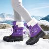 image:imageDREAM PAIRS Boys Girls Snow Boots WaterResistant Outdoor Warm Cozy AntiSlip Mid Calf Faux Fur Lining Insulated Winter Shoes for LittleBig KidsPurple