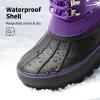 image:imageDREAM PAIRS Boys Girls Snow Boots WaterResistant Outdoor Warm Cozy AntiSlip Mid Calf Faux Fur Lining Insulated Winter Shoes for LittleBig KidsPurple