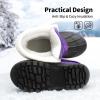 image:imageDREAM PAIRS Boys Girls Snow Boots WaterResistant Outdoor Warm Cozy AntiSlip Mid Calf Faux Fur Lining Insulated Winter Shoes for LittleBig KidsPurple