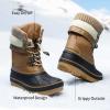 image:imageDREAM PAIRS Boys Girls Snow Boots WaterResistant Outdoor Warm Cozy AntiSlip Mid Calf Faux Fur Lining Insulated Winter Shoes for LittleBig KidsTan