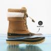 image:imageDREAM PAIRS Boys Girls Snow Boots WaterResistant Outdoor Warm Cozy AntiSlip Mid Calf Faux Fur Lining Insulated Winter Shoes for LittleBig KidsTan