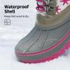 image:imageDREAM PAIRS Boys Girls Snow Boots WaterResistant Outdoor Warm Cozy AntiSlip Mid Calf Faux Fur Lining Insulated Winter Shoes for LittleBig KidsWhiteFauxia