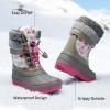 image:imageDREAM PAIRS Boys Girls Snow Boots WaterResistant Outdoor Warm Cozy AntiSlip Mid Calf Faux Fur Lining Insulated Winter Shoes for LittleBig KidsWhiteFauxia