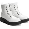 image:imageDREAM PAIRS Combat Boots Ankle Booties Laceup Platform Side Zipper Lug Sole Boots Ankle Boots for WomenWhite