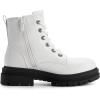 image:imageDREAM PAIRS Combat Boots Ankle Booties Laceup Platform Side Zipper Lug Sole Boots Ankle Boots for WomenWhite