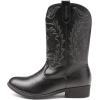image:imageDREAM PAIRS Cowgirl Cowboy Western Boots Girls Mid Calf Riding Shoes Little KidBig KidBlack