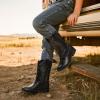 image:imageDREAM PAIRS Cowgirl Cowboy Western Boots Girls Mid Calf Riding Shoes Little KidBig KidBlack