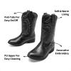 image:imageDREAM PAIRS Cowgirl Cowboy Western Boots Girls Mid Calf Riding Shoes Little KidBig KidBlack