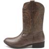 image:imageDREAM PAIRS Cowgirl Cowboy Western Boots Girls Mid Calf Riding Shoes Little KidBig KidBrown