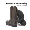 image:imageDREAM PAIRS Cowgirl Cowboy Western Boots Girls Mid Calf Riding Shoes Little KidBig KidBrown