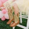 image:imageDREAM PAIRS Cowgirl Cowboy Western Boots Girls Mid Calf Riding Shoes Little KidBig KidGoldBrown