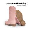 image:imageDREAM PAIRS Cowgirl Cowboy Western Boots Girls Mid Calf Riding Shoes Little KidBig KidPink