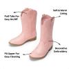 image:imageDREAM PAIRS Cowgirl Cowboy Western Boots Girls Mid Calf Riding Shoes Little KidBig KidPink