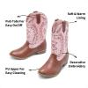 image:imageDREAM PAIRS Cowgirl Cowboy Western Boots Girls Mid Calf Riding Shoes Little KidBig KidPinkBrown