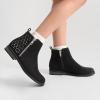 image:imageDREAM PAIRS Girls Ankle Boots Kids Fashion Booties with Glitter Stars Side Zipper Low Heels Warm Shoes for ToddlerLittle KidBig KidBlack