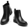 image:imageDREAM PAIRS Girls Ankle Boots Kids Fashion Booties with Glitter Stars Side Zipper Low Heels Warm Shoes for ToddlerLittle KidBig KidBlackPu