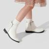 image:imageDREAM PAIRS Girls Ankle Boots Kids Fashion Booties with Glitter Stars Side Zipper Low Heels Warm Shoes for ToddlerLittle KidBig KidWhite