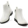 image:imageDREAM PAIRS Girls Ankle Boots Kids Fashion Booties with Glitter Stars Side Zipper Low Heels Warm Shoes for ToddlerLittle KidBig KidWhite