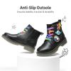 image:imageDREAM PAIRS Girls Boys Glitter Ankle Boots Side Zipper Combat Shoes with Lace Up for ToddlerLittle KidBig KidBlack  Multicolor