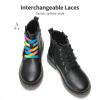 image:imageDREAM PAIRS Girls Boys Glitter Ankle Boots Side Zipper Combat Shoes with Lace Up for ToddlerLittle KidBig KidBlack  Multicolor