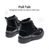 image:imageDREAM PAIRS Girls Boys Glitter Ankle Boots Side Zipper Combat Shoes with Lace Up for ToddlerLittle KidBig KidBlackPu