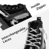 image:imageDREAM PAIRS Girls Boys Glitter Ankle Boots Side Zipper Combat Shoes with Lace Up for ToddlerLittle KidBig KidBlackpat