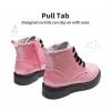 image:imageDREAM PAIRS Girls Boys Glitter Ankle Boots Side Zipper Combat Shoes with Lace Up for ToddlerLittle KidBig KidPinkPu