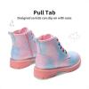 image:imageDREAM PAIRS Girls Boys Glitter Ankle Boots Side Zipper Combat Shoes with Lace Up for ToddlerLittle KidBig KidRainbowPink