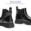 image:imageDREAM PAIRS Girls Chelsea Boots Side Zipper Lug Sole Ankle Booties ToddlerLittle KidBig KidAll Black