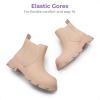 image:imageDREAM PAIRS Girls Chelsea Boots Side Zipper Lug Sole Ankle Booties ToddlerLittle KidBig KidApricot