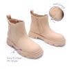 image:imageDREAM PAIRS Girls Chelsea Boots Side Zipper Lug Sole Ankle Booties ToddlerLittle KidBig KidApricot