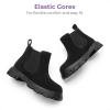 image:imageDREAM PAIRS Girls Chelsea Boots Side Zipper Lug Sole Ankle Booties ToddlerLittle KidBig KidBlack Suede